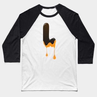 Chocolate Alphabet Letter L Baseball T-Shirt